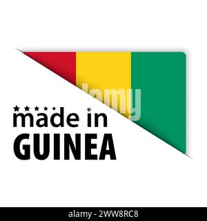 „Made in Guinea“-Grafik und -Label. Auswirkungselement für die Verwendung, die Sie daraus machen möchten. Stock Vektor