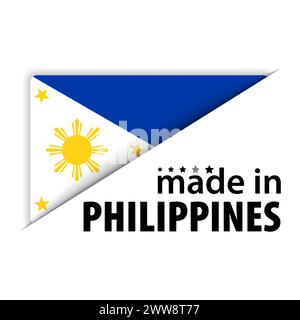 Made in Philippines Grafik und Label. Element der Wirkung für die Verwendung, die Sie daraus machen möchten. Stock Vektor