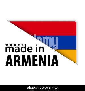 „Made in Armenia“-Grafik und -Label. Auswirkungselement für die Verwendung, die Sie daraus machen möchten. Stock Vektor