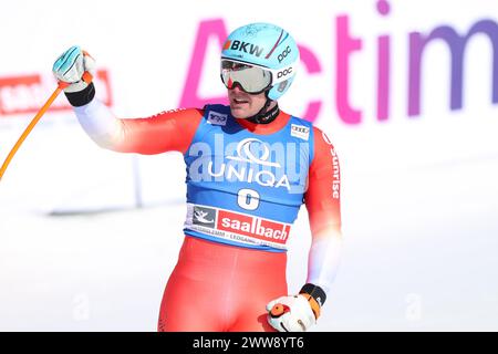 Saalbach Hinterglemm, Österreich. März 2024. Saalbach-Hinterglemm, ÖSTERREICH - 22. MÄRZ: Stefan Rogentin aus der Schweiz beim Audi FIS Alpine Ski World Cup Finale - Mens Super G am 22. März 2024 in Saalbach-Hinterglemm, Österreich.240322 SEPA 07 047 - 20240322 PD6539 Credit: APA-defacto Datenbank und Contentmanagement GmbH/Alamy Live News Stockfoto