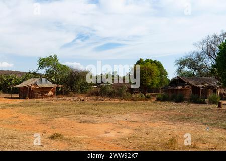 Traditionelles madagassisches Haus, Andranovory, Madagaskar Stockfoto