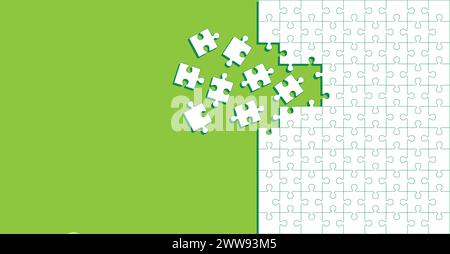 Abstrakter Musterhintergrund mit Puzzles und leerem Raum für Design. Vektorabbildung. Stock Vektor