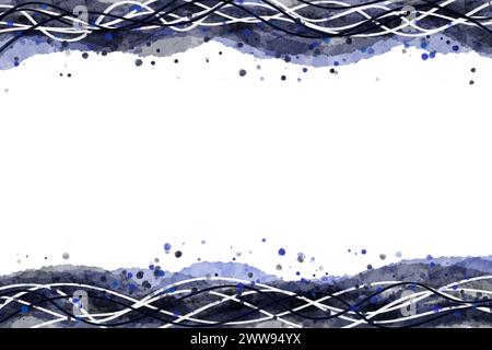 Marineblau Aquarellfarbe Bunte abstrakte Illustrationshintergrund mit Raumkopie für Textnachricht und Layout-Artwork Stockfoto