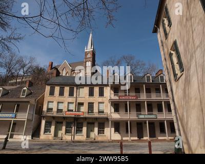 Harpers Ferry, West Virginia entlang des Potomac River und des Shenandoah River Zusammenflusses. Ein Schlüsselpunkt des Amerikanischen Bürgerkriegs. Stockfoto