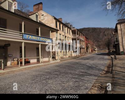 Harpers Ferry, West Virginia entlang des Potomac River und des Shenandoah River Zusammenflusses. Ein Schlüsselpunkt des Amerikanischen Bürgerkriegs. Stockfoto