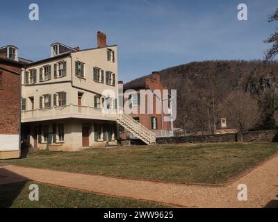 Harpers Ferry, West Virginia entlang des Potomac River und des Shenandoah River Zusammenflusses. Ein Schlüsselpunkt des Amerikanischen Bürgerkriegs. Stockfoto