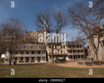 Harpers Ferry, West Virginia entlang des Potomac River und des Shenandoah River Zusammenflusses. Ein Schlüsselpunkt des Amerikanischen Bürgerkriegs. Stockfoto