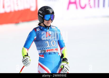 Saalbach Hinterglemm, Österreich. März 2024. Saalbach-Hinterglemm, ÖSTERREICH - 22. MÄRZ: Romane Miradoli aus Frankreich beim Finale des Audi FIS Alpine Ski World Cup - Damen Super G am 22. März 2024 in Saalbach-Hinterglemm, Österreich.240322 SEPA 07 168 - 20240322 PD7799 Credit: APA-defacto Datenbank und Contentmanagement GmbH/Alamy Live News Stockfoto