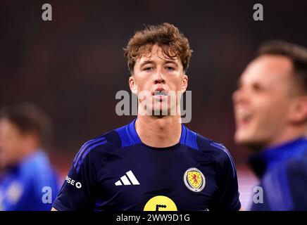 Schottlands Jack Hendry während der Vorbereitungsphase vor einem internationalen Freundschaftsspiel in der Johan Cruyff Arena in Amsterdam, Niederlande. Bilddatum: Freitag, 22. März 2024. Stockfoto