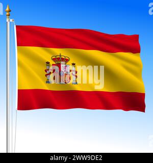 Spanische nationale Flagge, Europäische Union, Vektor-Illustration Stock Vektor