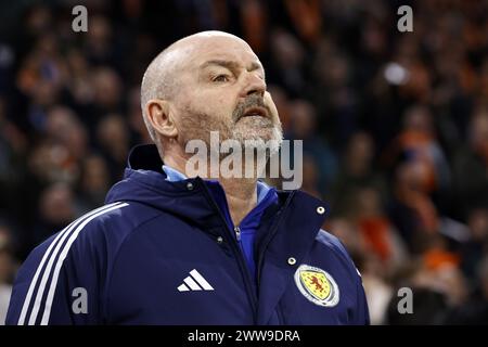 AMSTERDAM - Schottland-Trainer Steve Clarke während des Freundschaftsspiels zwischen den Niederlanden und Schottland in der Johan Cruijff Arena am 22. März 2024 in Amsterdam, Niederlande. ANP MAURICE VAN STEEN Stockfoto