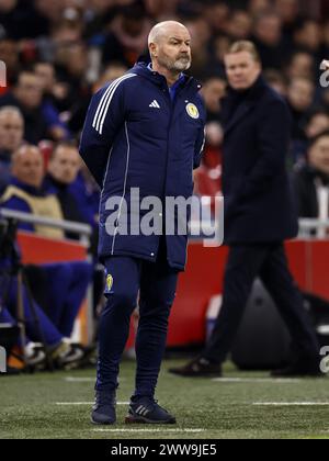 AMSTERDAM - Schottland-Trainer Steve Clarke während des Freundschaftsspiels zwischen den Niederlanden und Schottland in der Johan Cruijff Arena am 22. März 2024 in Amsterdam, Niederlande. ANP MAURICE VAN STEEN Stockfoto