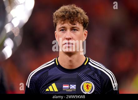 Schottlands Jack Hendry vor einem internationalen Freundschaftsspiel in der Johan Cruyff Arena in Amsterdam, Niederlande. Bilddatum: Freitag, 22. März 2024. Stockfoto