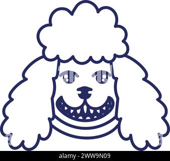 Cartoon Pudel Gesicht Vektor Illustration. Stock Vektor