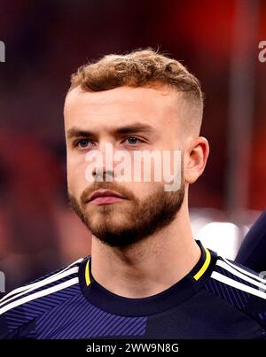 Schottlands Ryan Porteous vor einem internationalen Freundschaftsspiel in der Johan Cruyff Arena in Amsterdam, Niederlande. Bilddatum: Freitag, 22. März 2024. Stockfoto