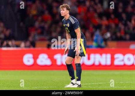 Amsterdam, Niederlande. März 2024. AMSTERDAM, NIEDERLANDE - 22. MÄRZ: Jack Hendry aus Schottland sieht niedergeschlagen aus, nachdem er das zweite Tor des Teams während des internationalen Freundschaftsspiels zwischen den Niederlanden und Schottland in der Johan Cruijff Arena am 22. März 2024 in Amsterdam, Niederlande, erzielt hat. (Foto: Joris Verwijst/BSR Agency) Credit: BSR Agency/Alamy Live News Stockfoto