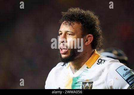 Bristol, Großbritannien. März 2024. Courtney Lawes von Northampton Saints während des Gallagher Premiership Rugby Spiels zwischen Bristol Rugby und Northampton Saints am 22. März 2024 in Ashton Gate, Bristol, England. Foto von Scott Boulton. Nur redaktionelle Verwendung, Lizenz für kommerzielle Nutzung erforderlich. Keine Verwendung bei Wetten, Spielen oder Publikationen eines einzelnen Clubs/einer Liga/eines Spielers. Quelle: UK Sports Pics Ltd/Alamy Live News Stockfoto