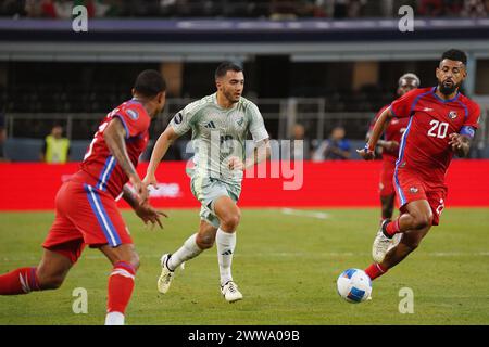 Arlington, Usa. März 2024. 21. März 2024, Arlington, Texas: Mexikanischer Mittelfeldspieler Luis Chavez spielt mit dem Ball während des Halbfinalspiels der CONCACACAF Nations League 2024 zwischen Mexiko und Panama im AT&T Stadium. Endergebnis Mexiko 3-0 Panama. Am 21. März 2024 in Arlington, Texas (Foto: Javier Vicencio/Eyepix Group/SIPA USA) Credit: SIPA USA/Alamy Live News Stockfoto