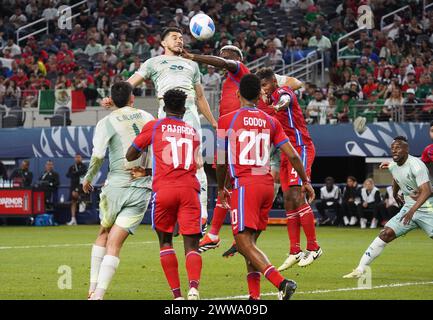 Arlington, Usa. März 2024. 21. März 2024, Arlington (Texas): Mexiko Orbelin Pineda spielt beim Halbfinalspiel der CONCACAF Nations League 2024 zwischen Mexiko und Panama im AT&T Stadium. Endergebnis Mexiko 3-0 Panama. Am 21. März 2024 in Arlington, Texas (Foto: Javier Vicencio/Eyepix Group/SIPA USA) Credit: SIPA USA/Alamy Live News Stockfoto