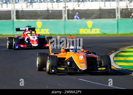 09 DUNNE Alex (irl), MP Motorsport, Dallara F3 2019, Action während der 2. Runde der FIA Formel-3-Meisterschaft 2024 vom 22. Bis 24. März 2024 auf dem Albert Park Circuit in Melbourne, Australien - Foto Xavi Bonilla / DPPI Stockfoto