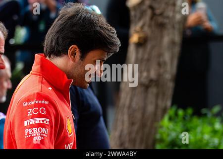 Albert Park, Australien, 23. März 2024. Carlos Sainz von Ferrari beim Rolex Australian Formula 1 Grand Prix 2024 auf dem Melbourne Grand Prix Circuit am 23. März 2024 in Albert Park, Australien. Quelle: Dave Hewison/Speed Media/Alamy Live News Stockfoto