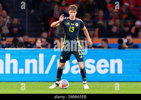 Amsterdam, Niederlande. März 2024. AMSTERDAM, NIEDERLANDE - 22. MÄRZ: Jack Hendry aus Schottland im Spiel während des internationalen Freundschaftsspiels zwischen den Niederlanden und Schottland in der Johan Cruijff Arena am 22. März 2024 in Amsterdam. (Foto: Joris Verwijst/BSR Agency) Credit: BSR Agency/Alamy Live News Stockfoto