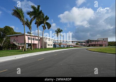 Guy Bradley Visitor Center im Flamingo im Everglades National Park, Florida am sonnigen Märznachmittag. Stockfoto