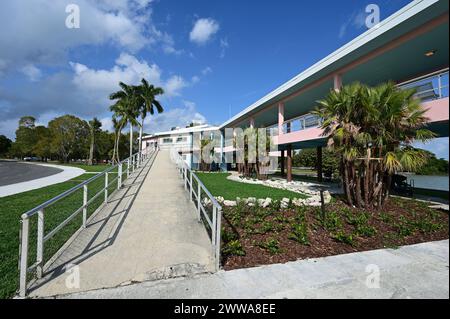 Guy Bradley Visitor Center im Flamingo im Everglades National Park, Florida am sonnigen Märznachmittag. Stockfoto