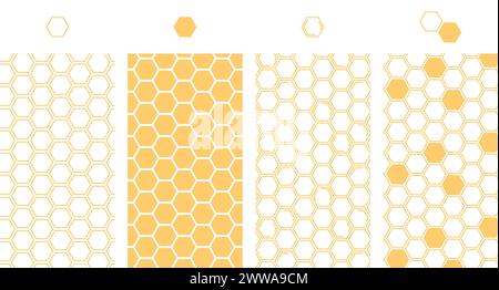 Sechseckiges nahtloses Muster, abstrakte Linienzeichnung. Nahtlose Textur mit Waben, Sechseckritzelstil Handzeichnung. Moderner abstrakter Hintergrund für Wal Stock Vektor