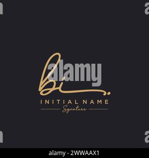 BI-Signatur-Logo-Vorlagenvektor Stock Vektor