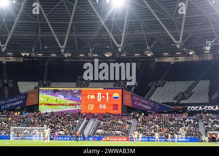 London, Großbritannien. März 2024. Allgemeine Sicht auf das international fußballfreundliche Stadion zwischen Spanien und Kolumbien im London Stadium in London, England. ((6257)/SPP) Credit: SPP Sport Press Photo. /Alamy Live News Stockfoto