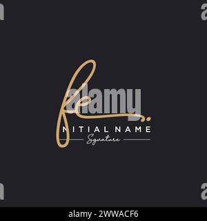 FE-Signatur-Logo-Vorlagenvektor Stock Vektor