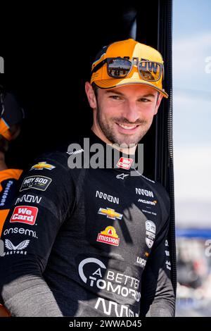 ALEXANDER ROSSI (7) aus Nevada City, Kalifornien, bereitet sich auf das erste Thermal Club $1 Million Challenge im Thermal Club in Thermal, KALIFORNIEN vor. Stockfoto