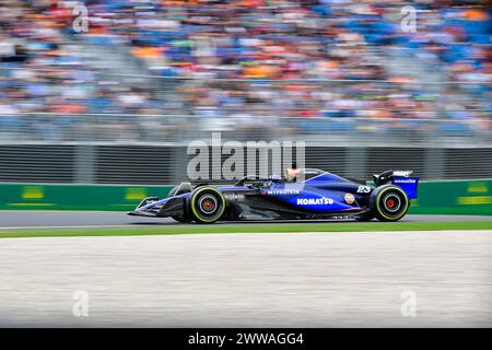 MELBOURNE, AUSTRALIEN. 23. März 2024. 23 Alexander Albon (THA) Williams Racing während der Free Practice 3 Session beim FIA Formel 1 Rolex Australian Grand Prix 2024 3. Runde vom 22. Bis 24. März auf dem Albert Park Street Circuit in Melbourne, Australien. Quelle: Karl Phillipson/Alamy Live News Stockfoto