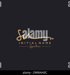 Vektor für SU-Signatur-Logovorlage Stock Vektor