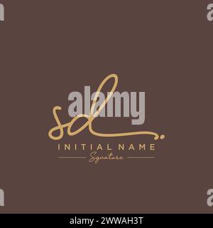 SD-Signatur-Logo-Vorlagenvektor Stock Vektor