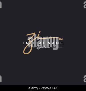 ZI-Signatur-Logo-Vorlage Vektor Stock Vektor