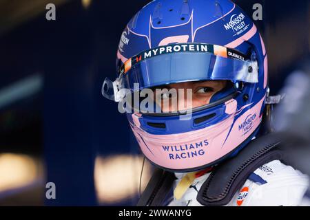 Melbourne, Australien. März 2024. Alexander Albon aus Thailand und Williams Racing vor dem letzten Training vor dem Formel 1 Grand Prix von Australien auf der Albert Park Grand Prix Strecke. (Foto: George Hitchens/SOPA Images/SIPA USA) Credit: SIPA USA/Alamy Live News Stockfoto