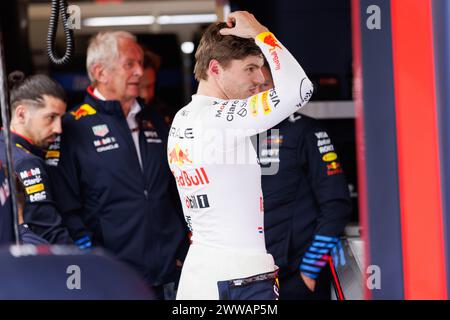 Melbourne, Australien. März 2024. Max Verstappen aus den Niederlanden und Oracle Red Bull Racing nach dem letzten Training vor dem F1 Grand Prix von Australien auf der Albert Park Grand Prix Strecke. Quelle: SOPA Images Limited/Alamy Live News Stockfoto