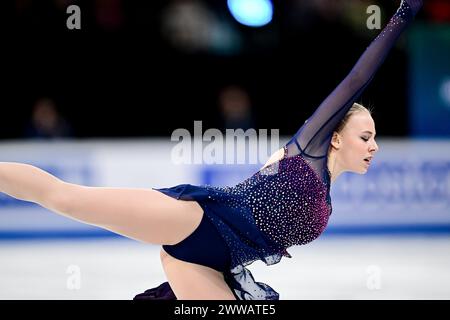 Niina PETROKINA (EST), während des Women Free Skating bei den ISU World Figure Skating Championships 2024, im Centre Bell, am 22. März 2024 in Montreal, Kanada. Quelle: Raniero Corbelletti/AFLO/Alamy Live News Stockfoto