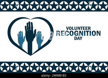 Tag Der Anerkennung Von Freiwilligen. Urlaubskonzept. Vorlage für Hintergrund, Banner, Karte, Poster mit Textbeschriftung Stock Vektor
