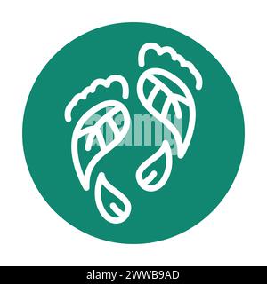 Grünes Symbol für abgeflachte Stufenfarbe. Umweltfreundlich. Keine CO2-Bilanz Stock Vektor