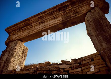 Alte Ruinen in der Stadt Perge Stockfoto