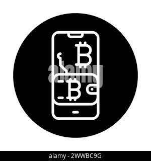 Symbol für Farbzeile des Kryptowährungs-Wallets. Digitale Krypto-Kunst Piktogramm für Webseite, mobile App, Promo Stock Vektor