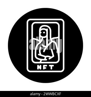 NFT Art Farbliniensymbol. Digitale Krypto-Kunst Piktogramm für Webseite, mobile App, Promo Stock Vektor