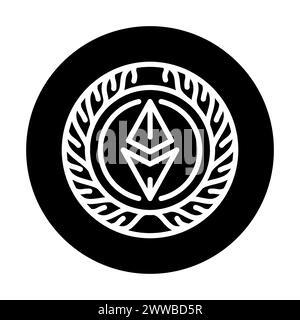 Symbol für die Farblinie der Münze Tocken. Digitale Krypto-Kunst Piktogramm für Webseite, mobile App, Promo Stock Vektor