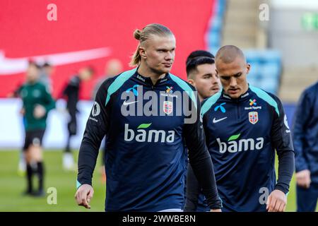 Oslo, Norwegen. März 2024. Erling Haaland aus Norwegen wurde vor dem Freundschaftsspiel zwischen Norwegen und Tschechien im Ullevaal Stadion in Oslo gesehen. (Foto: Gonzales Photo/Alamy Live News Stockfoto