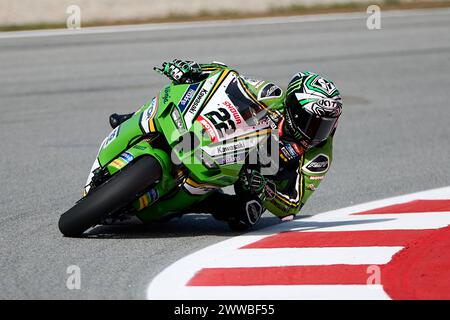 Barcelona, Spanien. März 2024. Alex Lowes aus Großbritannien vom Kawasaki Racing Team WorldSBK mit Kawasaki ZX-10rr während der MOTUL FIM Superbike World Championship 2024 - Pirelli Catalunya Round auf dem Circuit de Barcelona-Catalunya am 22. März 2024 in Barcelona, Spanien Credit: DAX Images/Alamy Live News Stockfoto