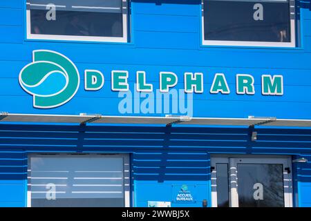 Chambray Les Tours, Frankreich. März 2024. Delpharm Pharmaceutical Company in Chambray-les-Tours, Indre-et-Loire, Frankreich, am 23. März 2024. Foto: Pascal Avenet/ABACAPRESS.COM Credit: Abaca Press/Alamy Live News Stockfoto