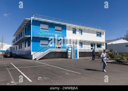 Chambray Les Tours, Frankreich. März 2024. Delpharm Pharmaceutical Company in Chambray-les-Tours, Indre-et-Loire, Frankreich, am 23. März 2024. Foto: Pascal Avenet/ABACAPRESS.COM Credit: Abaca Press/Alamy Live News Stockfoto